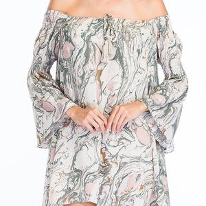 Boho dress with three-quarter sleeves